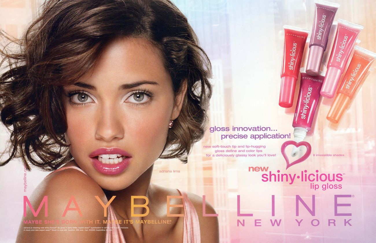 Maybelline Shiny-licious lip gloss ad