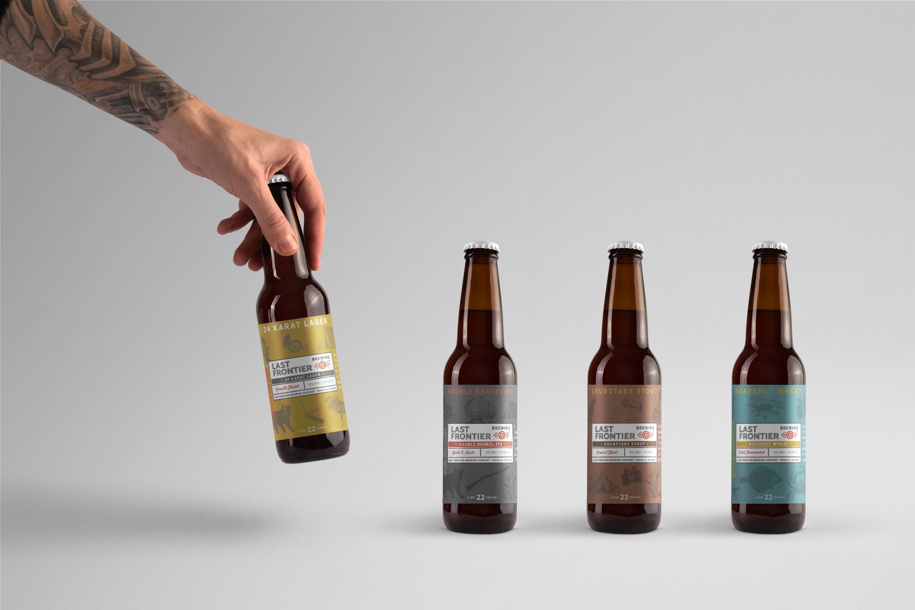 Last Frontier Brewing bottles in the label system