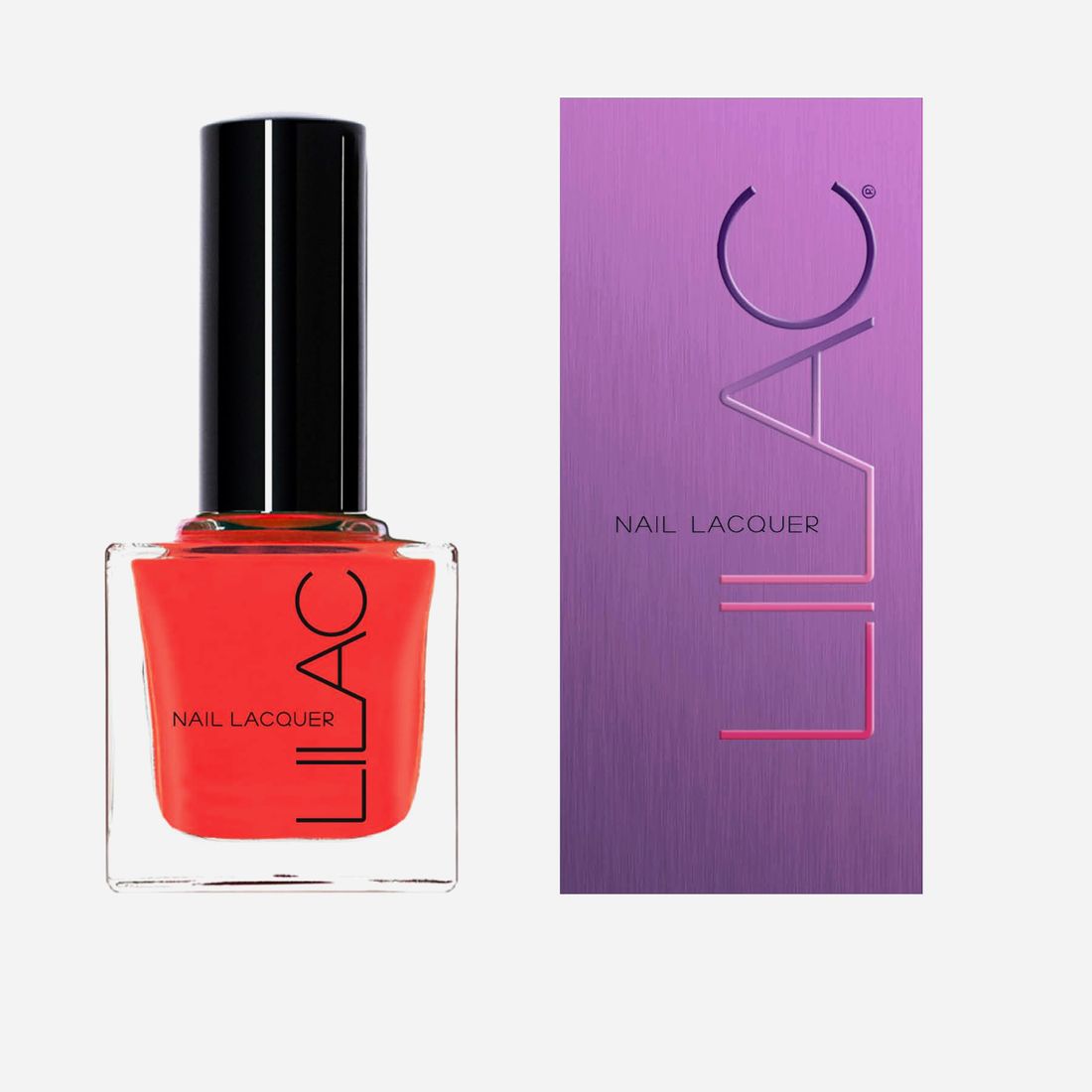 Lilac nail lacquer bottle and box