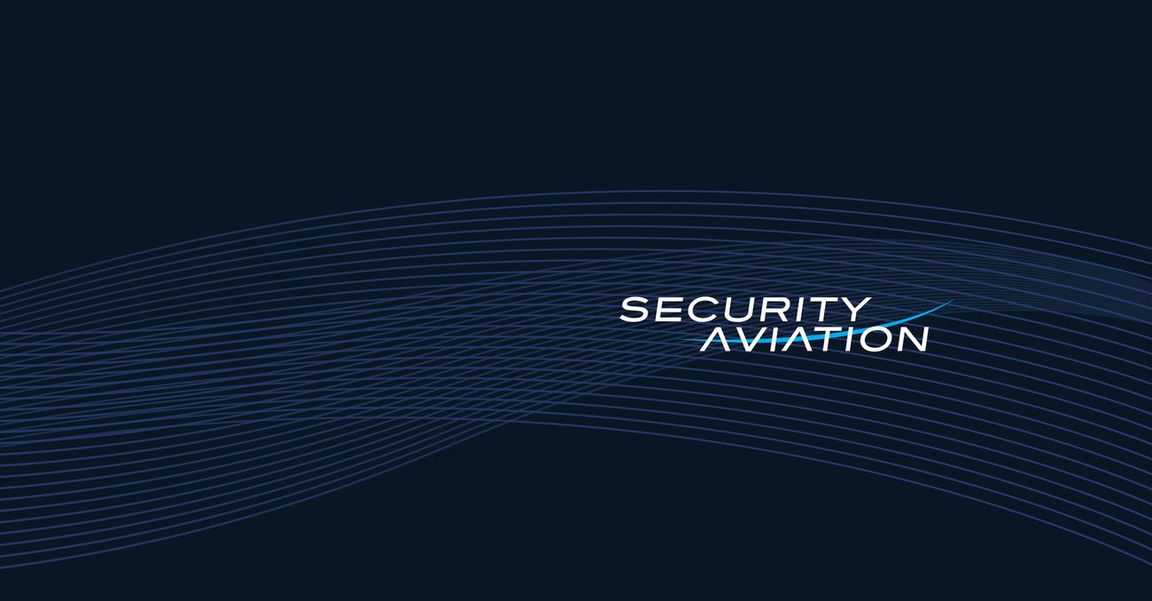 Security Aviation logo on the brand line pattern